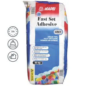 Mapei Fast set Grey Tile Adhesive, 20kg