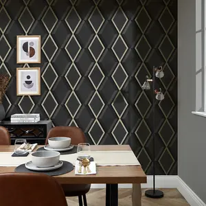 Profile Geometric Wallpaper In Black