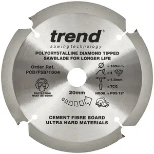 Trend PCD/FSB/1604 PCD Laminate Saw Blade 160mm 20mm Festool Saw HKC55 HK55 TS55