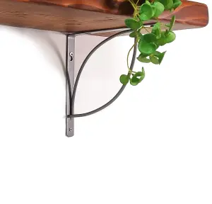 Wooden Rustic Shelf with Bracket TRAMP 220mm 9 inches Teak Length of 40cm