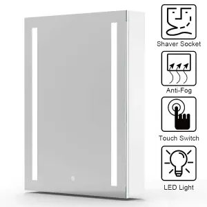 Neche LED Light Bathroom Mirror Cabinet - 450mm x 600mm