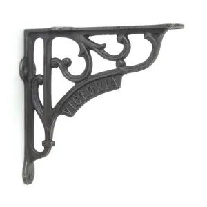 Oakcrafts - Pair of Antique Cast Iron London Victoria Shelf Brackets - 150mm x 150mm