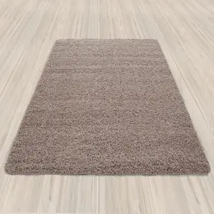 Luxurious Shaggy Rugs Soft Extra Thick Area Rugs Heavy 5cm Dense Pile for Living Room Bedroom Hallway (Dark Beige 160 x 230)