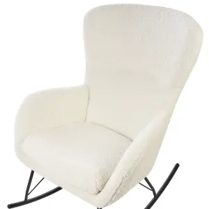 Rocking Chair ANASET Boucle Cream