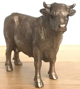 Bull figurine from the Leonardo Reflections Bronzed range, gift boxed.