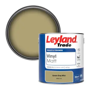 Leyland Trade Vinyl Matt Walls & Ceilings Emulsion Paint Green Gray Mist (PPG11-29) 2.5L