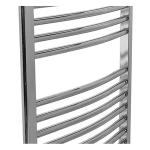 Right Radiators Electric Heated Towel Rail Radiator Curved Pre-filled Thermostatic Ladder Warmer Chrome 1100x500 mm