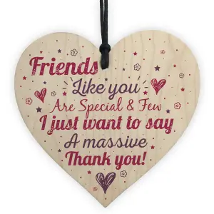 Red Ocean Friendship Best Friend Gift Handmade Hanging Wooden Heart Plaque Birthday Christmas Thank You Gift For Friend