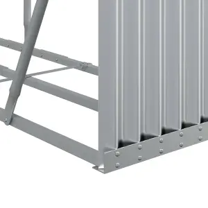 Log Holder Silver 180x45x100 cm Galvanised Steel