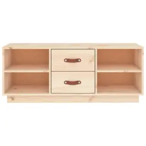 Berkfield TV Cabinet 100x34x40 cm Solid Wood Pine