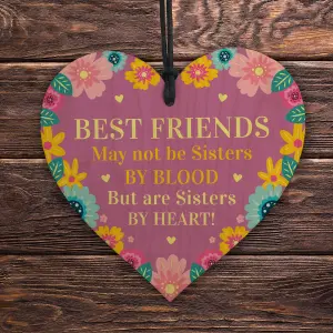 Red Ocean Best Friends Wooden Friendship Hanging Heart Birthday Gift For Her Novelty Friendship Gift For Women