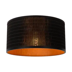 Lucide Tagalog Scandinavian Flush Ceiling Light 40cm - 1xE27 - Black