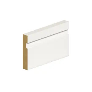 PACK OF 15 (Total 15 Units) - 18mm Thick Primed MDF Single Groove Skirting Board - 18mm (T) x 144mm (W) x 4200mm (L)