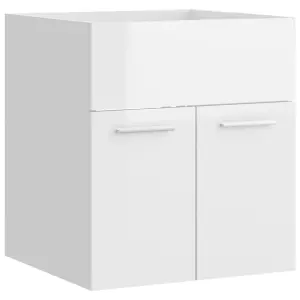 Berkfield Bathroom Furniture Set High Gloss White Engineered Wood