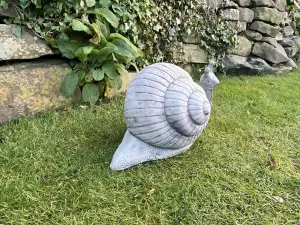 Large Stone Cast Snail Garden Ornament