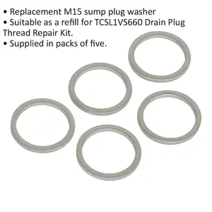 5-Pack M15 Sump Plug Washer Refill for Thread Repair Kits