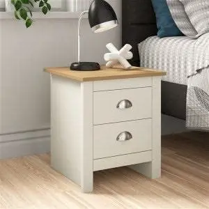 Loretta 2 Drawer Bedside Table Zipcode Design Colour: Cream