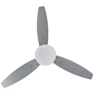 Ceiling Fan with Light Silver MLAVA