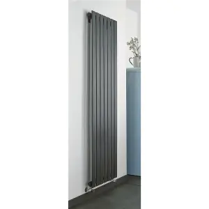 1600mm (H) x 550mm (W) -Anthracite Vertical Radiator (Berlin) - Single Panel - (1.6m x 0.55m) - Depth 52mm