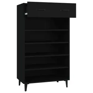 Shoe Cabinet Black 60x35x105 cm Engineered Wood