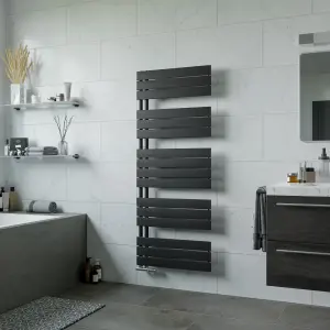 Agadon Panio Up Designer Panel Towel Radiator 1495 x 600 mm Black - 2928 BTU - 10 Years Guarantee