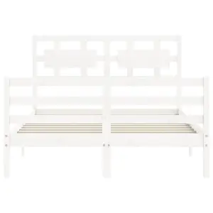 Berkfield Bed Frame with Headboard White 120x200 cm Solid Wood