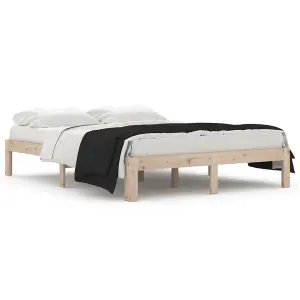 Berkfield Bed Frame Solid Wood Pine 140x190 cm