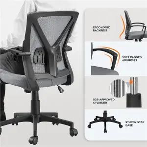 Yaheetech Ergonomic Mid-back Swivel Mesh Office Chair - Dark Grey