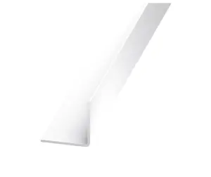 CQFD White Polyvinyl chloride (PVC) Equal L-shaped Angle profile, (L)2.5m (W)15mm (D)15mm (T)1mm