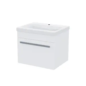 Nes Home Nanuya 500mm Wall Hung 1 Drawer Basin Vanity Unit White