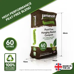 Peat-Free Hanging Basket Compost 60L - 6 months feeding as standard - by Jamieson Brothers