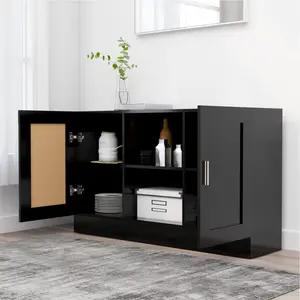 120 Cm Wide Sideboard Black