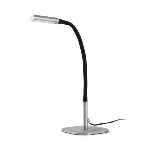 Luminosa Serp LED Desk Lamp Black, Matt Nickel