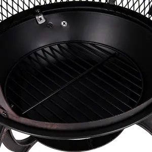 Fire Vida Black and Gold Steel Chimnea Large Outdoor Firepit