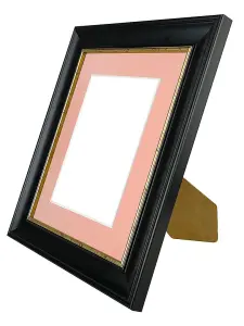 Scandi Black with Crackle Gold Frame with Pink Mount for Image Size 4.5 x 2.5 Inch