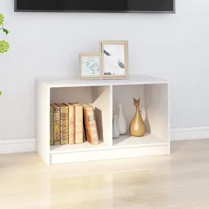 Berkfield TV Cabinet White 70x33x42 cm Solid Pinewood