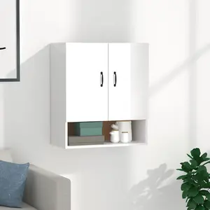 Berkfield Wall Cabinet High Gloss White 60x31x70 cm Engineered Wood