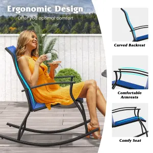 Costway 2 Pieces Outdoor Rocking Chairs Patio Cozy Rockers w/Breathable Backrest