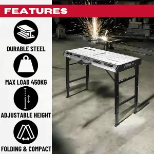 Excel Portable Steel Welding Table & Work Bench with Adjustable Height