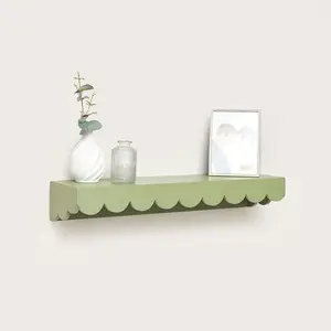 Melody Maison Green Scalloped Wall Storage Shelf - 61cm