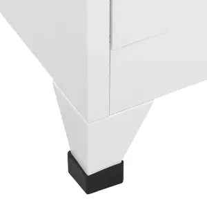 Berkfield Locker Cabinet White 90x40x180 cm Steel