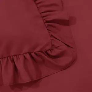 Amiela Microfiber Solid Colour Duvet Cover Set with Pillowcases Red / Double + 2 Standard Pillowcases