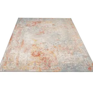 Elegant Meadow Green Multicoloured Distressed Rug 190x280cm