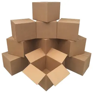 25 x Single Wall 18 x 12 x 12" (457x305x305mm) Strong Cardboard Shipping Boxes For House Moving & Storage