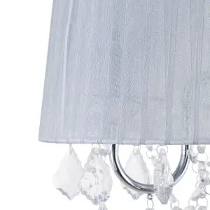 Beliani Glam Crystal Floor Lamp Grey EVANS