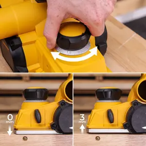 TOUGH MASTER Electric Wood Planer 110mm 1000W 16000 RPM Portable Hand Planer With 2 Reversible HSS Blades And 3 Meters Power Cord