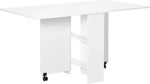 Portland Mobile Drop Leaf Folding Dining Table White