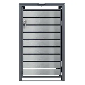 Phoenix GB1168ASK Silver Effect Single Wheelie Bin Steel Storage / Bin Store