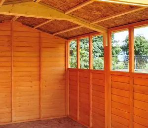 Overlap 10 x 20 Feet Dip Treated Apex Shed Double Door with Windows