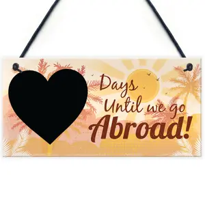 Red Ocean Chalkboard Holiday Countdown Abroad USA New York Turkey Spain Hanging Plaque Family Friendship Gifts